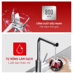 Thumbnail Máy xay sinh tố Tefal Blendforce Piano BL477566 - Đỏ 4