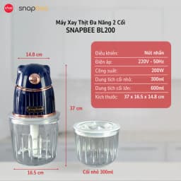 Thumbnail Máy Xay Thịt SNAPBEE BL200_Máy Xay Đa Năng 2 Cối, 2 Lưỡi Dao [Snap Kitchen] 2