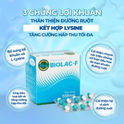 Thumbnail Men Vi Sinh BiolacF VietHung Pharma, Bổ Sung Lợi Khuẩn, Giảm Tiêu Chảy, Táo Bón Hộp 100 viên 1