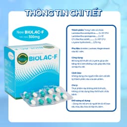 Thumbnail Men Vi Sinh BiolacF VietHung Pharma, Bổ Sung Lợi Khuẩn, Giảm Tiêu Chảy, Táo Bón Hộp 100 viên 2