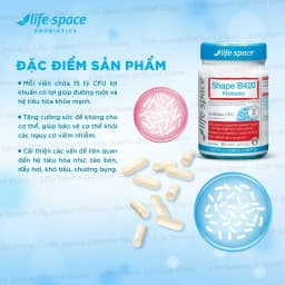 Thumbnail Men vi sinh hỗ trợ tiêu hóa và hỗ trợ hệ vi sinh đường ruột khỏe mạnh Life Space Shape B420 Probiotic lọ 30 viên 3