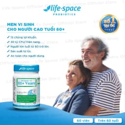 Thumbnail Men vi sinh Life Space 60+ hỗ trợ tốt cho tiêu hóa và tăng cường sức đề kháng cho người từ 60 tuổi trở lên (Lọ 60 viên) 2