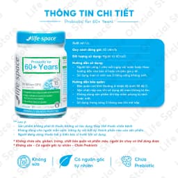Thumbnail Men vi sinh Life Space 60+ hỗ trợ tốt cho tiêu hóa và tăng cường sức đề kháng cho người từ 60 tuổi trở lên (Lọ 60 viên) 3