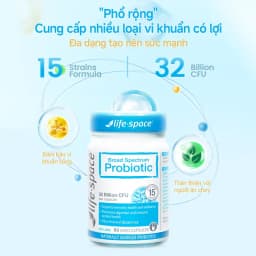 Thumbnail Men vi sinh Life Space Adult Broad Spectrum Probiotic Chứa prebiotic hỗ trợ sức khỏe đường ruột tăng cường miễn dịch 2