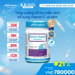 Thumbnail Men vi sinh Life Space Immune Support tăng cường đề kháng, bổ sung lợi khuẩn, vitamin C, kẽm lọ 60 viên Prebiotic 1