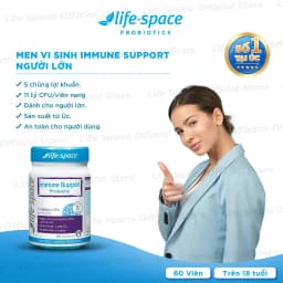 Thumbnail Men vi sinh Life Space Immune Support tăng cường đề kháng, bổ sung lợi khuẩn, vitamin C, kẽm lọ 60 viên Prebiotic 2