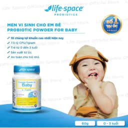 Thumbnail Men vi sinh Life Space Powder For Baby giúp hỗ trợ tốt cho tiêu hóa, hỗ trợ tăng cường sức đề kháng cho bé 0-3 tuổi 60g 2