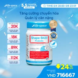 Thumbnail Men vi sinh Life Space Shape B420 Probiotic 60 viên hỗ trợ giảm cân, đốt mỡ,cải thiện tiêu hóa và giảm táo bón Prebiotic 1