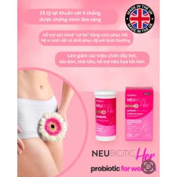 Thumbnail Men vi sinh Neubiotic Her ngăn ngừa vấn đề phụ khoa, bổ sung lợi khuẩn, cải thiện hệ tiêu hoá 30 viên/ hộp - Mới 3