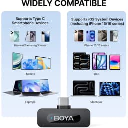 Thumbnail Micro Không Dây Thu Âm Cài Áo Boya V10 2.0 Type-C | Phạm Vi 100m | TX 9 Giờ | Kẹp Xoay 360 Độ (Đen) 3
