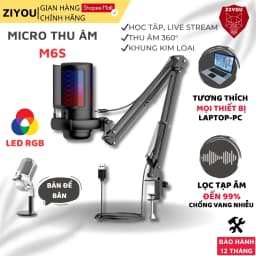 Thumbnail Micro Livestream Thu Âm Chuyên Nghiệp Ziyou ShouFei ME6S LED RGB, Màng Lọc Tạp Âm, Thu Âm Đa Hướng 1