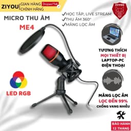 Thumbnail Micro Thu Âm Chơi Game Ziyou ShouFei ME4 LED Màng Lọc Tạp Âm, Thu Âm 360 Độ Dùng Học Tập, Livestream 1