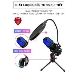 Thumbnail Micro Thu Âm Chơi Game Ziyou ShouFei ME4 LED Màng Lọc Tạp Âm, Thu Âm 360 Độ Dùng Học Tập, Livestream 3