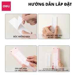 Thumbnail Miếng Dán Tường Treo Ổ Điện Siêu Chắc Deli, Dán Ổ Điện Trang Trí Đa Năng Giúp Tiết Kiệm Không Gian 3