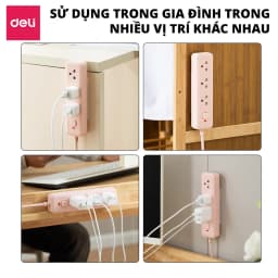 Thumbnail Miếng Dán Tường Treo Ổ Điện Siêu Chắc Deli, Dán Ổ Điện Trang Trí Đa Năng Giúp Tiết Kiệm Không Gian 4