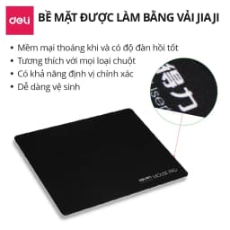 Thumbnail Miếng Lót Chuột DELI Bàn Di Chuột Không Viền, Vải Jiaji Di Chuột Êm Ái Chống Thấm Nước Đàn Hồi Tốt 3
