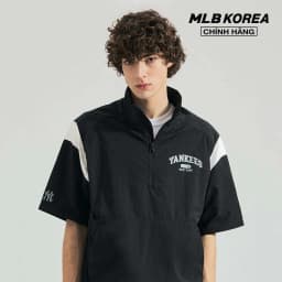 Thumbnail MLB - Áo khoác thể thao unisex tay ngắn Sporty Varsity Shoulder Color 3AWJV0843-50BKS 4