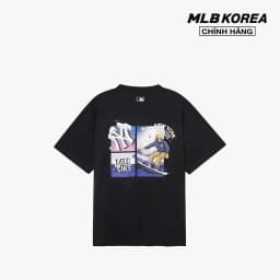 Thumbnail MLB - Áo thun unisex cổ tròn tay ngắn phom suông hiện đại 3ATSL0134-50BKS 1