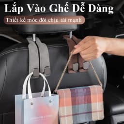 Thumbnail Móc treo đồ gắn lưng ghế ô tô MYT Móc kim loại gắn sau ghế xe hơi siêu chịu lực móc đơn móc đôi bằng da lộn sang trọng 3