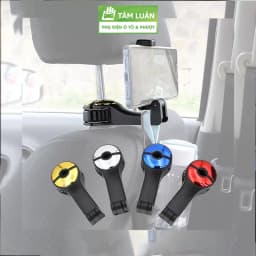 Thumbnail Móc treo đồ ô tô kiêm giá đỡ điện thoại gắn lưng ghế xe hơi - phụ kiện ô tô Tâm Luân 1