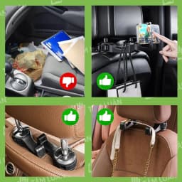 Thumbnail Móc treo đồ ô tô kiêm giá đỡ điện thoại gắn lưng ghế xe hơi - phụ kiện ô tô Tâm Luân 2
