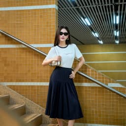 Thumbnail Motion Skirt - Chân váy denim xếp ly, Chân váy công sở dạo phố nữ IVY moda MS 30B0106 2