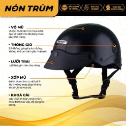 Thumbnail Mũ bảo hiểm 1/2 Rona R5 freeship toàn quốc, bảo hành 12 tháng tại hệ thống Nón Trùm 4