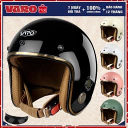 Thumbnail Mũ bảo hiểm 3 4 VARO helmets Viền đồng lót nâu bảo hành 12 tháng 1