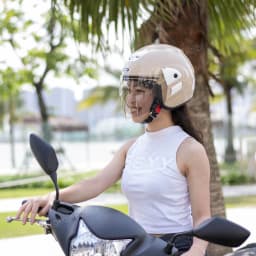 Thumbnail Mũ bảo hiểm 3/4 có kính GRO HELMET V0 phong cách, màu sắc trẻ trung cho cả nam nữ, Freesize 55-59cm 1