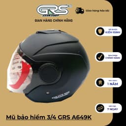 Thumbnail Mũ bảo hiểm 3/4 GRS A649K - lựa chọn dành cho người có vòng đầu lớn (nhiều màu) 1