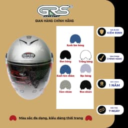 Thumbnail Mũ bảo hiểm 3/4 GRS A649K - lựa chọn dành cho người có vòng đầu lớn (nhiều màu) 2