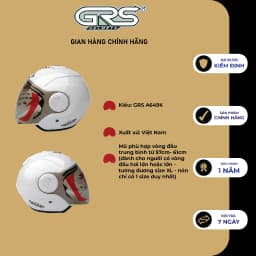Thumbnail Mũ bảo hiểm 3/4 GRS A649K - lựa chọn dành cho người có vòng đầu lớn (nhiều màu) 3