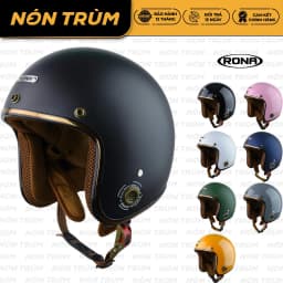Thumbnail Mũ bảo hiểm 3/4 Rona chính hãng đi xe máy cho nam và nữ vòng đầu phù hợp từ 55-58cm 1