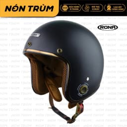 Thumbnail Mũ bảo hiểm 3/4 RONA màu đen nhám chính hãng, bảo hành 12 tháng tại hệ thống Nón Trùm 1