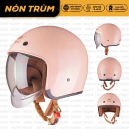 Thumbnail Mũ bảo hiểm 3/4 Royal M139 có kính âm màu hồng bóng cho nam và nữ đi xe máy tại Nón Trùm 1