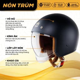 Thumbnail Mũ bảo hiểm 3/4 Royal M139 kính âm chính hãng cho nam và nữ đi xe máy bảo hành 12 tháng 2