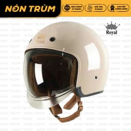 Thumbnail Mũ bảo hiểm 3/4 Royal M139 kính âm màu kem sữa bóng chính hãng bảo hành 12 tháng 1