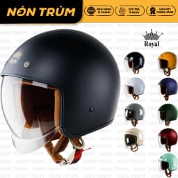 Thumbnail Mũ bảo hiểm 3/4 Royal m139 kính âm size M L XL cho nam và nữ đi xe máy chính hãng tại Nón Trùm 1