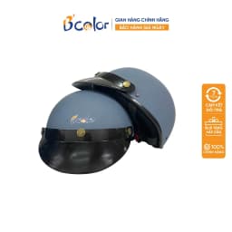 Thumbnail Mũ Bảo Hiểm B'color Loại Nửa Đầu Màu Xanh Ghi Kèm Lưỡi Trai 2