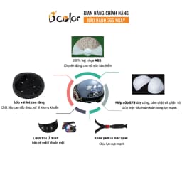 Thumbnail Mũ Bảo Hiểm B'COLOR Loại Nửa Đầu Kèm Lưỡi Trai Màu Đen Họa Tiết Hình Xe Máy 4