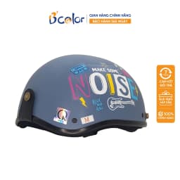 Thumbnail Mũ Bảo Hiểm B'color Loại Nửa Đầu Màu Xanh Ghi Noise Kèm Lưỡi Trai 4