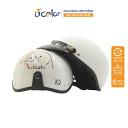 Thumbnail Mũ Bảo Hiểm B'color Nửa Đầu Kèm Lưỡi Trai Màu Trắng Họa tiết Cặp Đôi 2