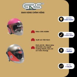 Thumbnail Mũ Bảo Hiểm Đẹp GRS A368K (nhiều màu) 3