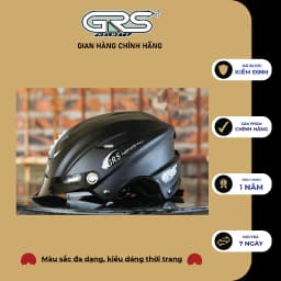 Thumbnail Mũ bảo hiểm không kính GRS A760T (màu đen nhám) 2