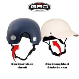 Thumbnail Mũ bảo hiểm lưỡi trai GRO thời trang,sơn cao cấp,size 55-58cm dành cho cả nam nữ giá rẻ hàng chính hãng có tem 1