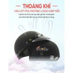 Thumbnail Mũ Bảo Hiểm Nhiều Màu Loại Nửa Đầu Kèm Lười Trai B'COLOR 3