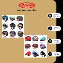 Thumbnail Mũ bảo Hiểm nửa đầu 1/2 ANDES 139 chính hãng có kính ẩn - Tháo Được Lót/Giấu Kính 2