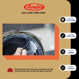 Thumbnail Mũ bảo Hiểm nửa đầu 1/2 ANDES 139 chính hãng có kính ẩn - Tháo Được Lót/Giấu Kính 3