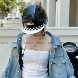 Thumbnail Mũ bảo hiểm nửa đầu Bosozoku Japan Style nửa đầu vintage - Mũ bảo hiểm harley có ốp da kiểu Nhật Bản 3