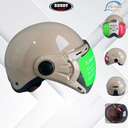 Thumbnail Mũ bảo hiểm nửa đầu có kính chống lóa Sundy Helmet HO-01K hàng chính hãng bảo hành 12 tháng 2